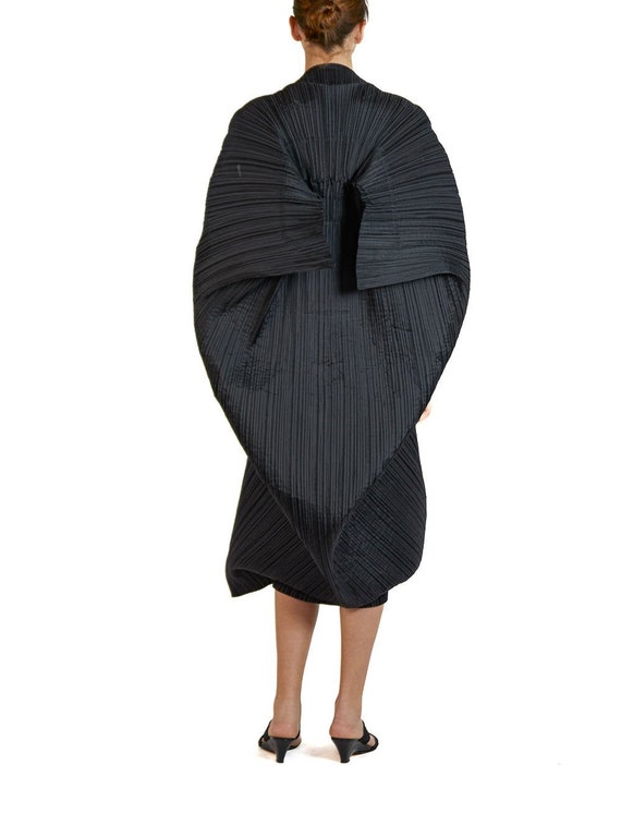 1990S ISSEY MIYAKE Black Polyester Pleated Sculptural Dress - Etsy