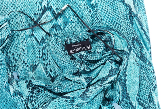 1990S TOM FORD GUCCI Iconic Teal Jersey Snake Pri… - image 10