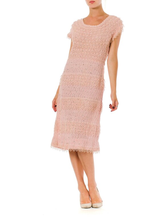 chinese dress ladies Lisa Marie Fernandez Check Scallop Shift Cover-Up Minidress in Vintage Pink Check Boucle at Nordstrom, Size 1 main image 0