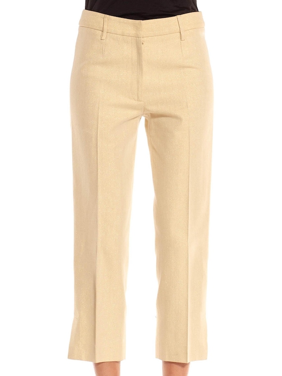 Buy 2000S Dolce Gabbana Golden Yellow Cotton Blend Canvas Metallic 