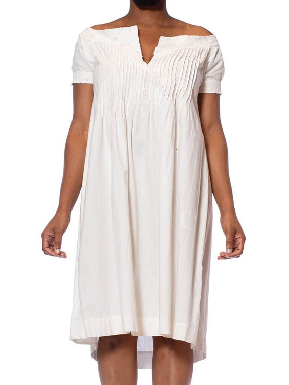 Victorian White Hand Embroidered Organic Cotton 18