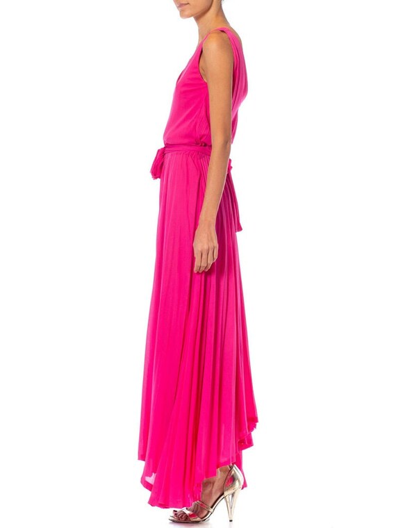 1970S Marie-Martine Hot Pink Silk Jersey French M… - image 2