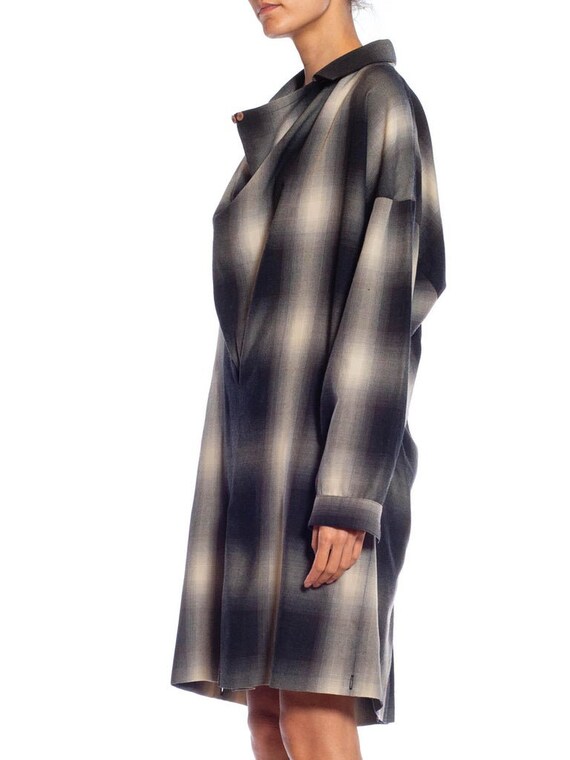 1980S ISSEY MIYAKE Black & White Plaid Oversized … - image 6