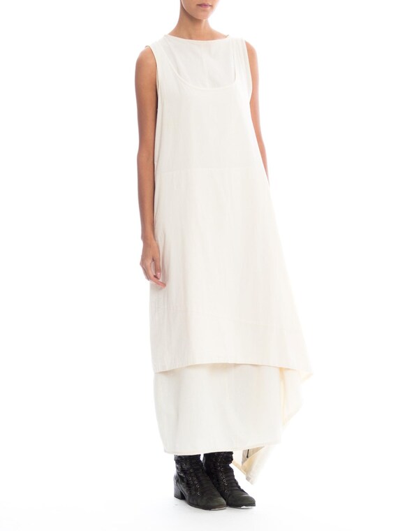 1990S COMME DES GARCONS Cream Cotton Minimalist T… - image 2