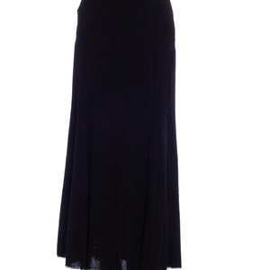 1990S YOHJI YAMAMOTO Black Wool Blend Asymmetrical Maxi Skirt