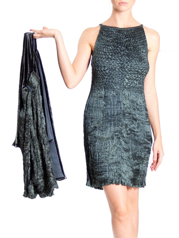 1990S PATRICIA LESTER Dark Green Haute Couture Sil