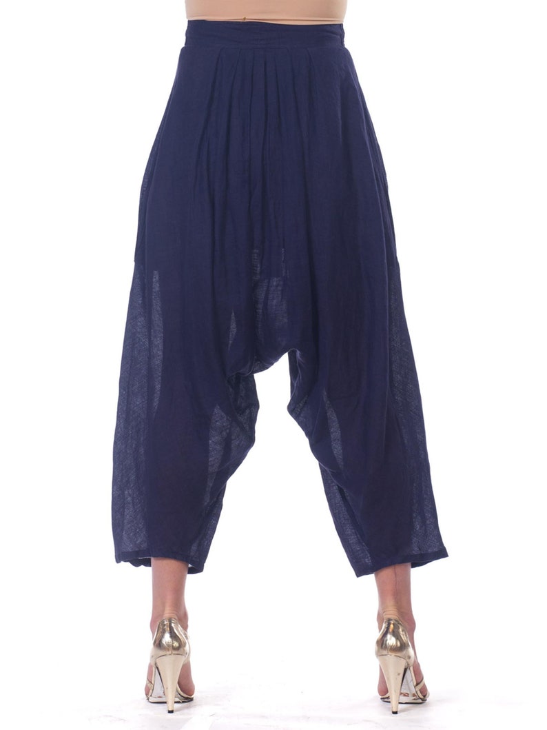 1980S MARITHE FRANCOIS GIRBAUD Navy Linen Miyake Style Pants - Etsy