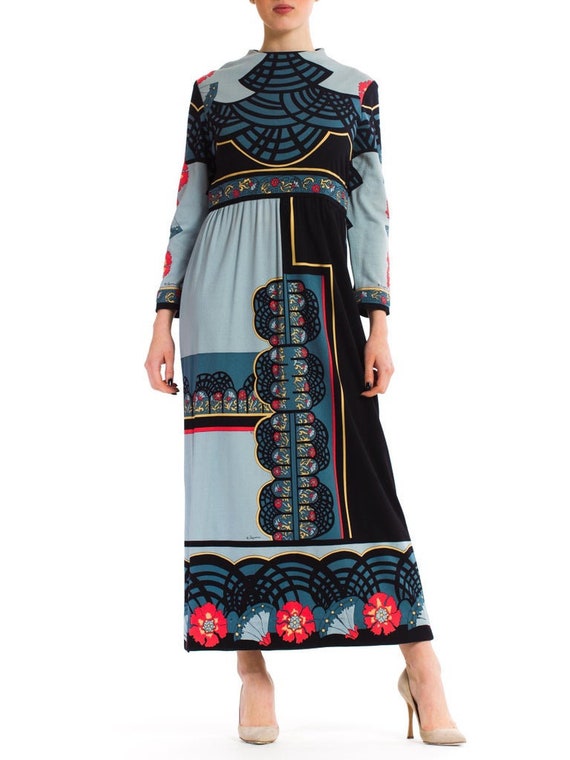 1970S PAGANNE Polyester Geometric Boho Printed Max