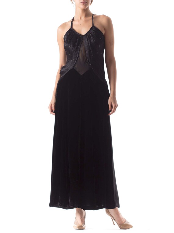MORPHEW COLLECTION Black Backless Gown Made From R
