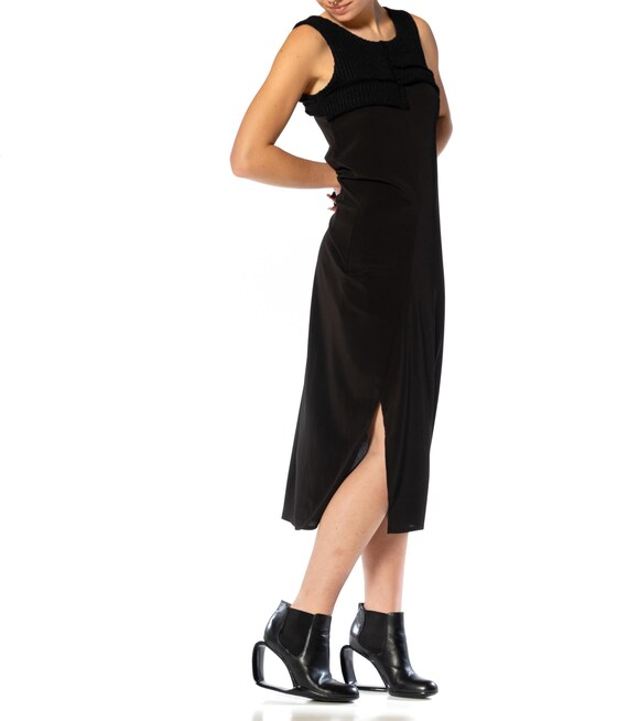 1990S MICHIKO Y’S Black Wool & Rayon Dress With S… - image 10