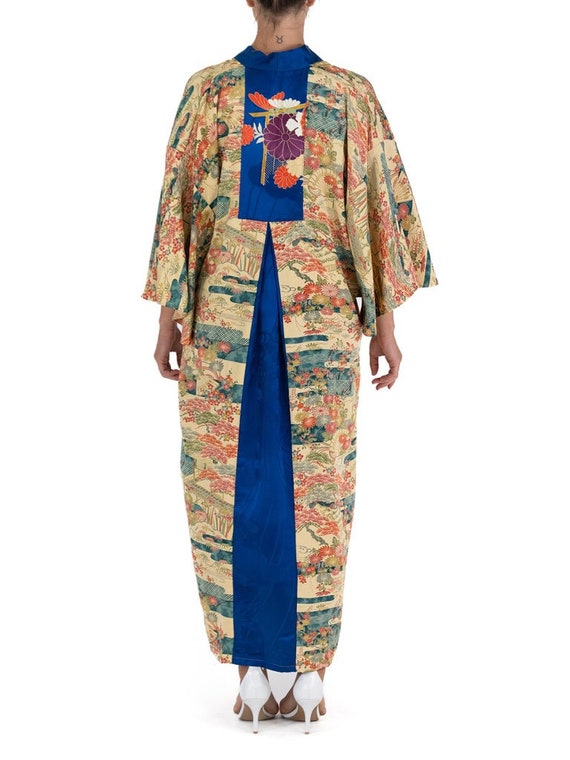 Morphew Collection Yellow Blue Japanese Kimono Si… - image 4