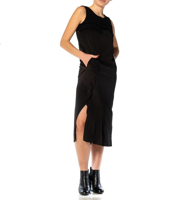 1990S MICHIKO Y’S Black Wool & Rayon Dress With S… - image 5