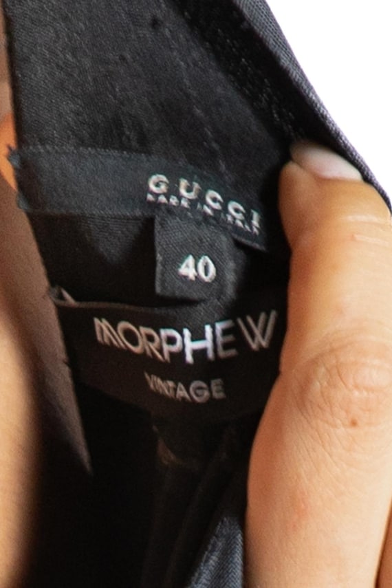 1990S Gucci Blue-Black Rayon Jersey Dress - image 8