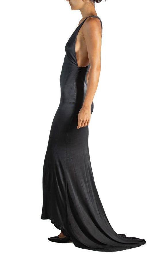 1990S Gucci Blue-Black Rayon Jersey Dress - image 3