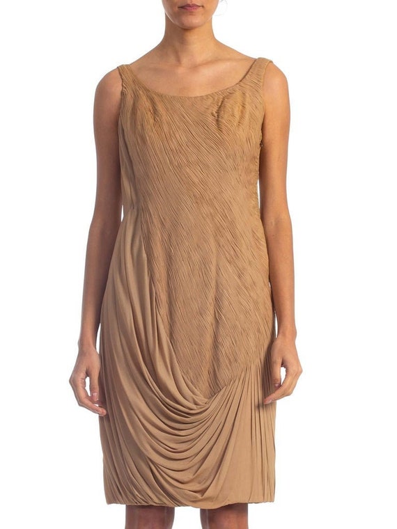 1950'S ROSSER OF BARCELONA Beige Haute Couture Sil