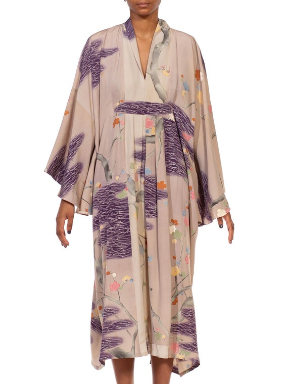 MORPHEW COLLECTION Dusty Purple Silk Hand Painted 