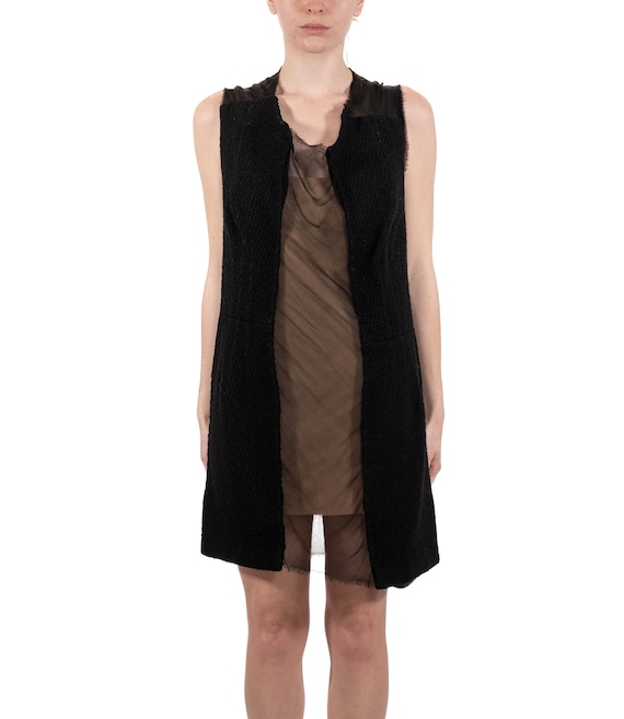 1990S Junya Watanabe Comme Des Garcons Black Sheer Silk Chiffon