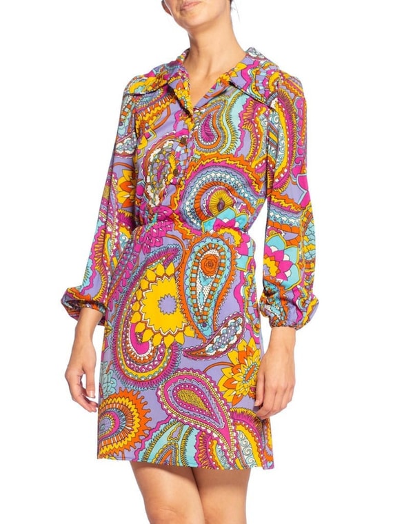 1960/70'S 1960'S 1970'S Mod Paisley & Star Print G