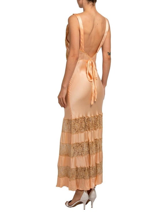 1930S Blush Pink Bias Cut Silk Charmeuse Negligee… - image 7