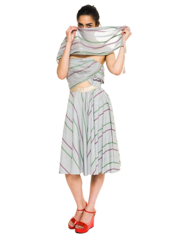 1950s Vintage Tina Lesser Strapless Indian Cotton