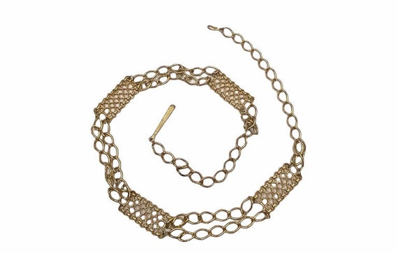 1970S Gold Double Chain Belt - image 2