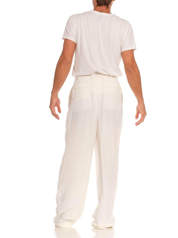 1970S White Polyester Crepe Pants - image 7