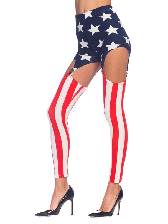 1980S Red, White & Blue Spandex Patriotic American