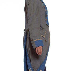 1920S Grey Blue Wool 18Th Century Style Military Frock Coat image 4