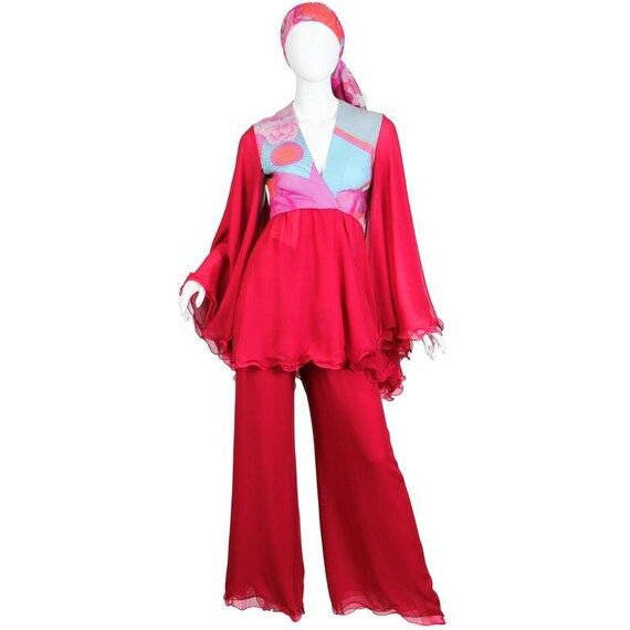 1970S HANAE MORI Haute Couture Silk Chiffon Blous… - image 3