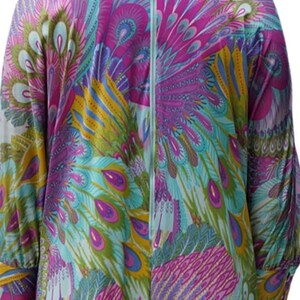 1970S Multicolor Peacock Print Jumpsuit image 8