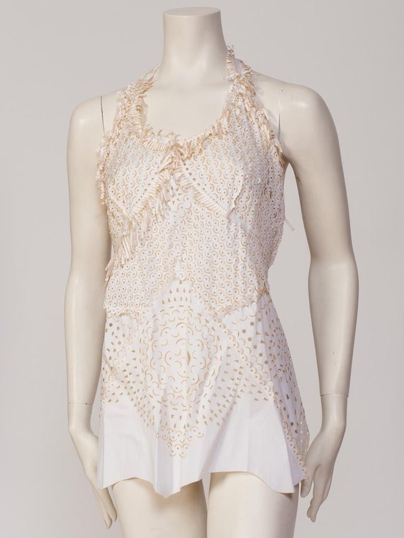 1990S JEAN PAUL GAULTIER Cotton Blend Laser Cut E… - image 3