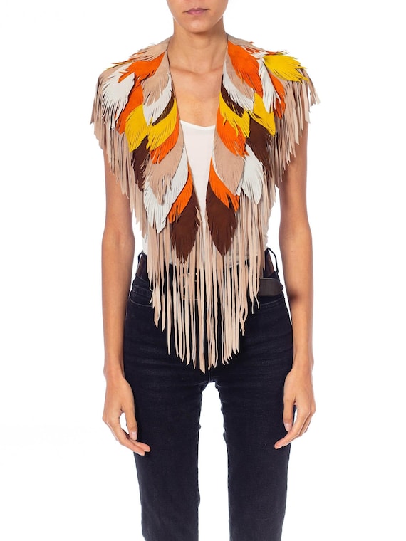 MORPHEW COLLECTION Phoenix Sunset Suede Fringe Fea