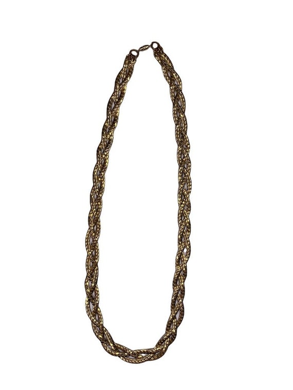 1970S Gold Chain Braided Long Necklace - image 4