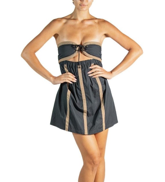 1960S Gianni Versace Black & Brown Mini Dress - Etsy