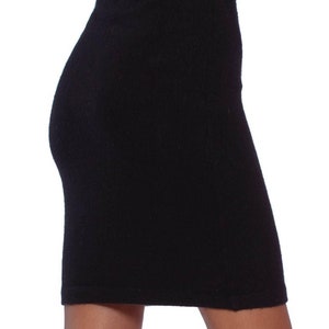 1990S CHANEL Black Cashmere Knit Long Pencil Skirt image 5