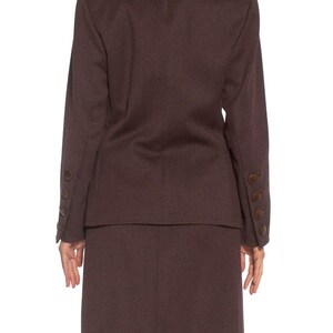 1980S Yves Saint Laurent Brown Haute Couture Wool Skirt Suit image 5