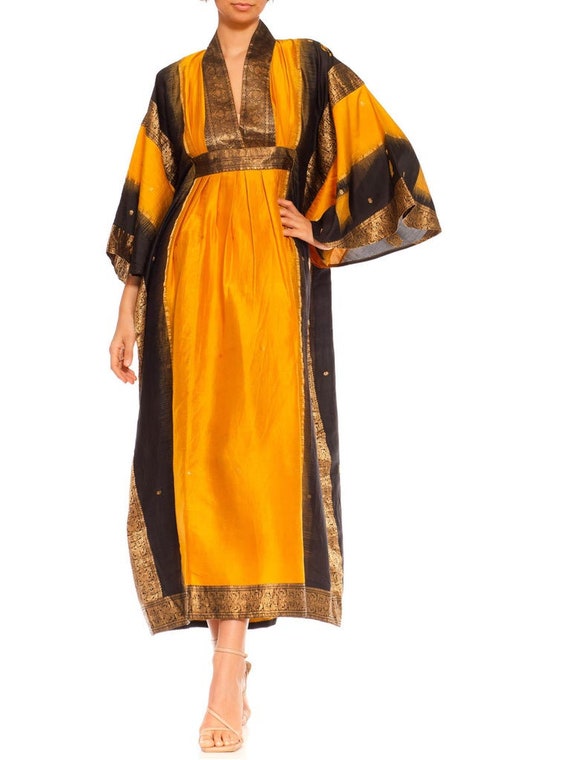 MORPHEW COLLECTION Saffron, Black  Gold Silk Kaft… - image 5