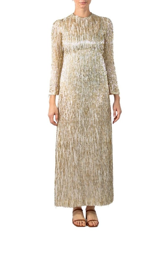 Cold-Shoulder Chiffon Empire Gown with Pockets Rust
