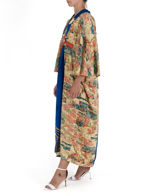 Morphew Collection Yellow Blue Japanese Kimono Si… - image 2