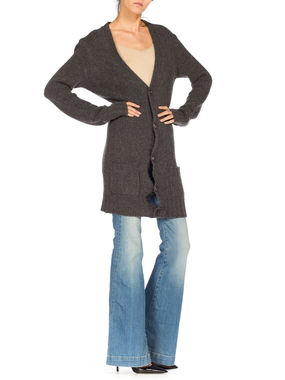 1990S Dolce & Gabbana Dark Grey Wool Knit Oversize