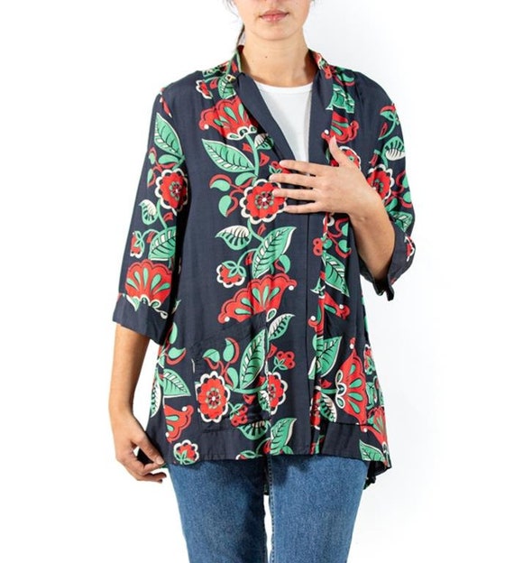 1940S Tropical Cold Rayon Top - image 5