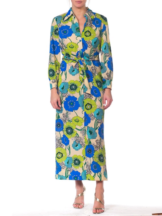 1920s-silk Chiffon Lavender Applique Dress Size: S