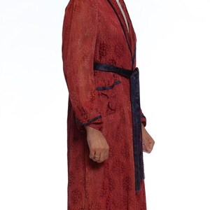 1920S Maroon Silk Jaquard Antique Mens Robe image 6