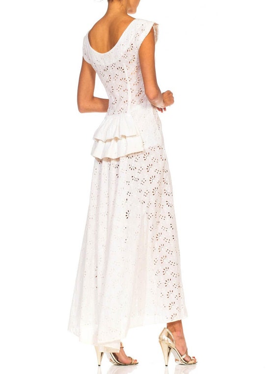 1930S White Cotton Eyelet Lace Summer Lawn Party … - image 8