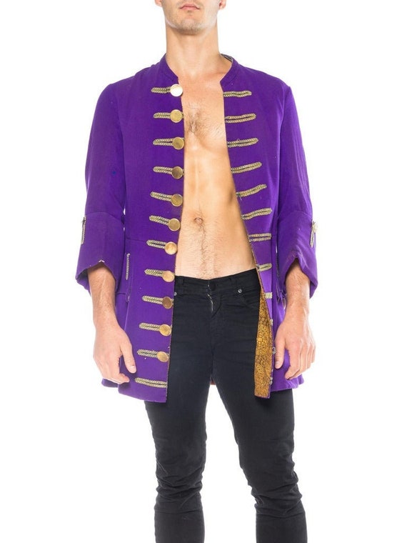 Victorian Purple Wool Men's Frock Coat With Authe… - image 1