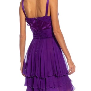 2000S DOLCE and GABBANA Purple Silk Pleated & Draped Cocktail Dress image 6