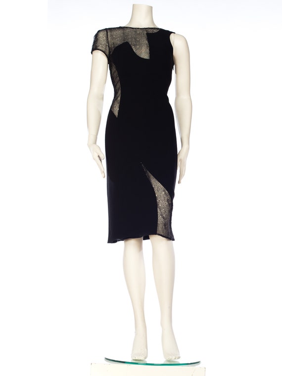 knee length dresses for ladies Versace Black Lace Overlay Dress main image 1