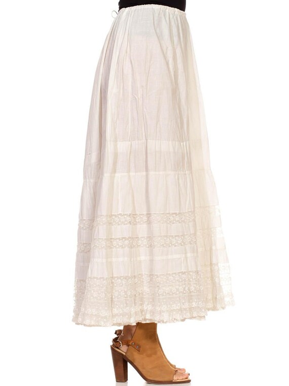 Victorian White Organic Cotton Skirt With Cherry … - image 2