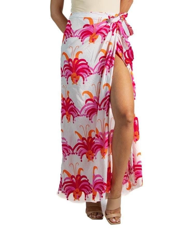国内で当店のみ PINKSPINK - graffiti print fringed wrap skirt Amazon.com: THLAI Womens Skirt Midi Skirt Tropical Plant