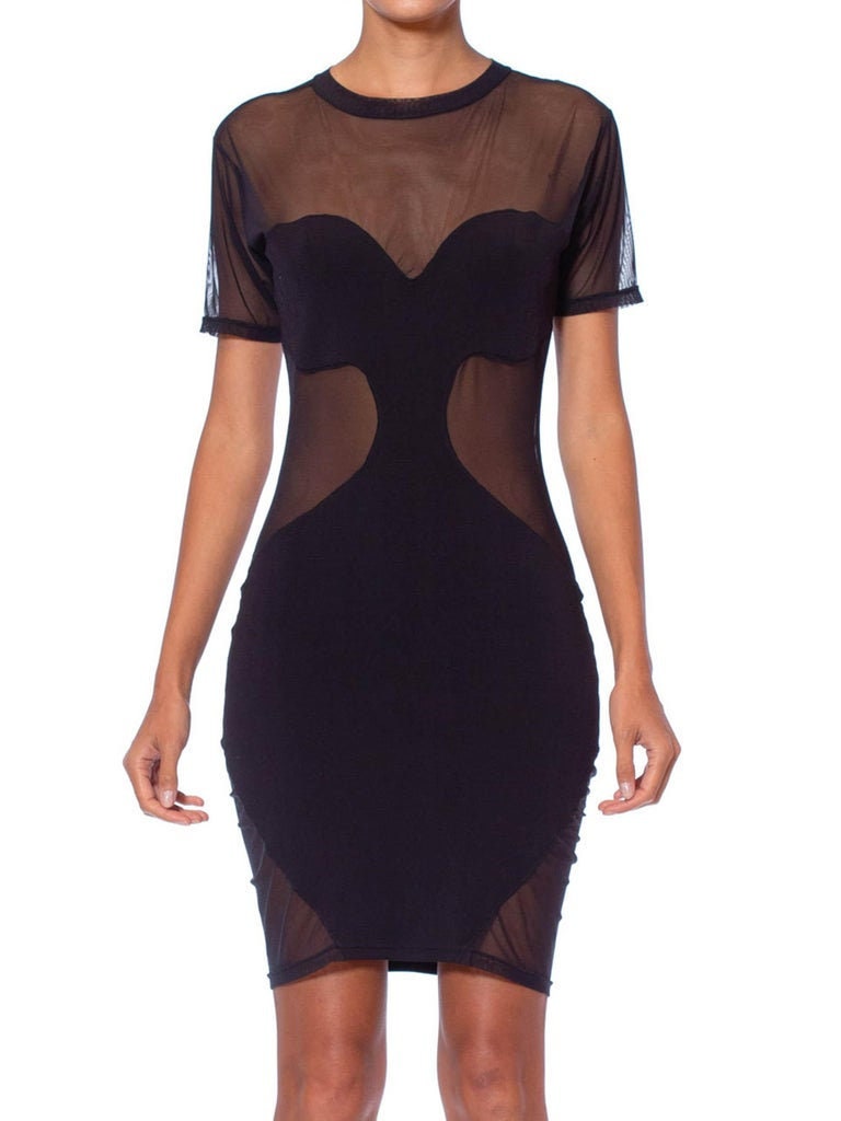 1990S Liza Bruce Black Sheer Poly/lycra 